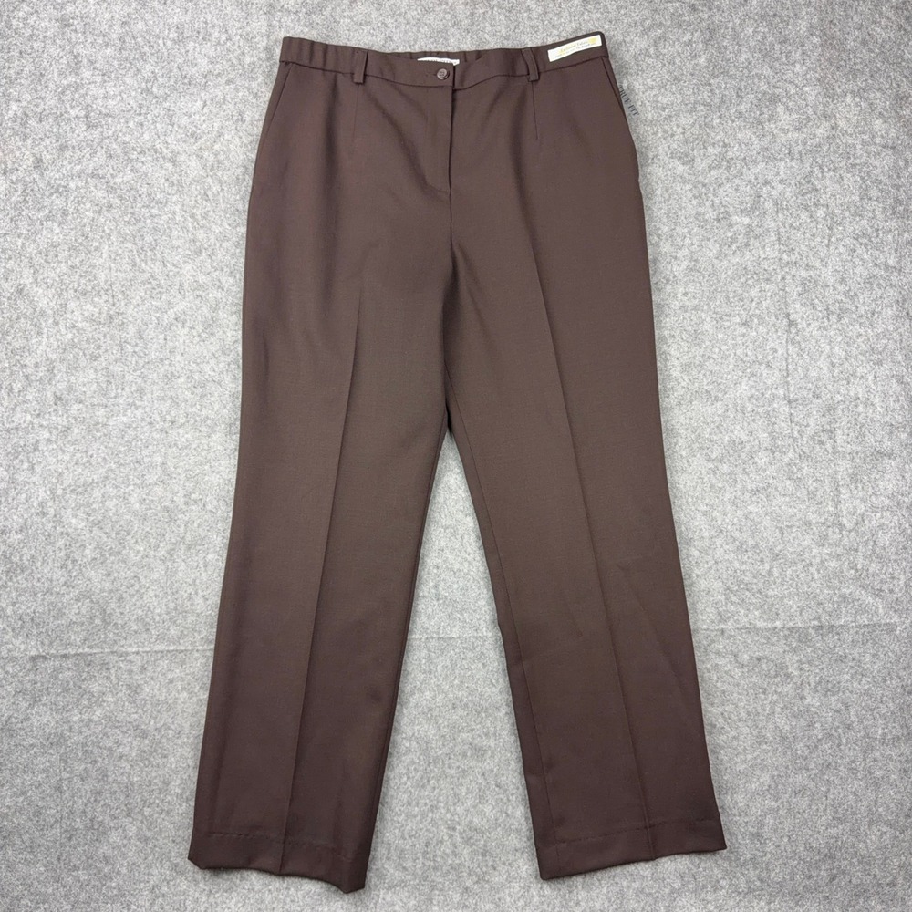 Pendleton Pants Women 12P Brown True Fit Virgin Wool Stretch Trousers Office NEW